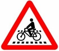 Señal P-22a: proximidad de paso de ciclistas