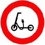 Señal R-118: prohibido VMP (vehículos de movilidad personal)