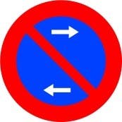 Señal R-308f: prohibido estacionar (no prohíbe parar)
