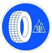 Señal R-412b: obligación de neumáticos de invierno
