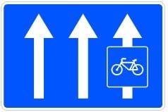 Señal S-65a: carril reservado a ciclos (un único sentido)